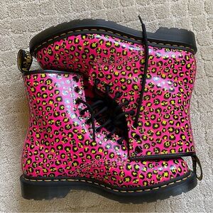 Doc Martens Pink Leopard Print Boots